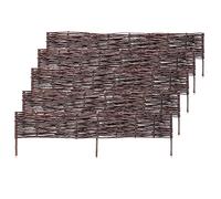 Palizzata in salice KADAX, recinzione in vimini naturale, 5 pezzi, 120x40 cm