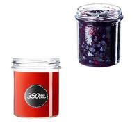 KADAX Set di 50-50 vasetti da 350 ml, vasetti per Conserve per Funghi, confetture, Miele, vasetti per marmellata, barattoli ermetici da Regalare, barattoli con Chiusura a Vite
