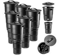 KADAX Set di 6 compostatori da giardino sotterranei in plastica, inodori, bidoni per compostaggio per la produzione di fertilizzanti, bidoni per compost con fori di aerazione (nero)