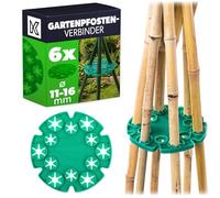 KADAX Set di 6 connettori per aste per piante, con 12 aperture (Ø 11 mm e 16 mm) per tralicci stabili, ideale per pomodori, fagioli e piselli in serra