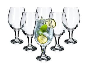 KADAX Set di 6 Gingläser, 6 Set, Vetro tonale con Stelo Disegnato, Bicchiere da Cocktail, Set di Vetro, Bicchieri d'Acqua, Bicchieri di Birra, Forma di Tulipano, polpa di Birra (570 ml)
