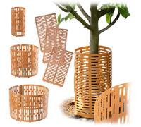 KADAX Set di 6 protezioni per tronchi di alberi, 20 x 33 cm, in plastica per alberi, protezione contro morso selvatico, protezione per alberi da frutto, protezione per alberi da frutto (marrone)