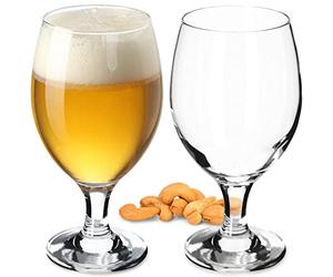 KADAX Set di bicchieri da birra in vetro, tulipani da birra, bicchieri di grano per birra scura e chiara, bicchieri da birra artigianali (400 ml, 2 pezzi trasparenti)