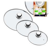 KADAX Set di coperchi universali per pentole in vetro con manico, resistenti al calore, varie misure, coperchio in vetro per pentola, padella (20 + 24 + 28cm, manico in metallo) K8380