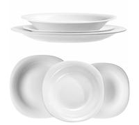 KADAX Set di stoviglie per 1 persona, 3 pezzi, servizio da tavola con piatto fondo, piatto da dessert e piatti piani, stoviglie, set di piatti (bianco XL)