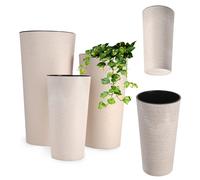 KADAX Set di vasi ecologici, con inserto, 19+25+30 cm, beige