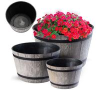 KADAX set di vasi, plastica, rotondo, 23 cm + 30 cm + 40 cm, grigio...