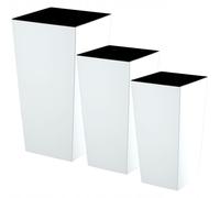 KADAX Set di 3 vasi alti per piante, Bianco Liscio, H 46,5/57,5/68 cm - fioriera grande da balcone e giardino, vaso per piante elegante