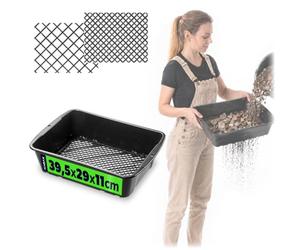 KADAX Setaccio regolabile da giardino in plastica, setaccio rotondo in plastica per sabbia, compost e terra, con regolazione manuale dell'inserto del setaccio (Rettangolare)