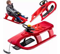 KADAX slitta in plastica con clacson, slitta per bambini in plastica rossa