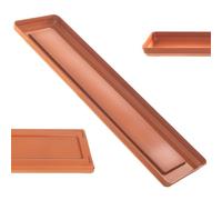 KADAX Sottovaso rettangolare in plastica per vasi di fiori e fioriere (rosso mattone, 50 cm)