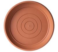 KADAX Sottovaso rotondo da 46 cm, diametro 1 pezzo, sottopentola in plastica, per interni ed esterni, accessori per vasi e vasi da fiori (terracotta)