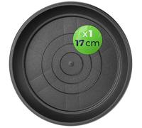KADAX Sottovaso rotondo diametro 17 cm, 1 pezzo, sottopentola in plastica per interni ed esterni, accessorio per vasi di fiori e vasi per piante (antracite)
