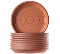 KADAX Sottovaso rotondo diametro 29 cm, 10 pezzi, in plastica, per interni ed esterni, accessori per vasi di fiori e vasi per piante (terracotta)