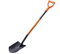 Kadax Spaten, L: 125 cm, paletta da giardiniere, pala da giardino con stelo in acciaio, pala, pala tomba, vanga da giardino con manico in (appuntita, nero/arancione)