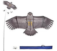 KADAX Spaventapasseri drago per respingere gli uccelli, grande drago predatore con guinzaglio da 2 m, per deterrente efficacemente piccioni e altri uccelli in giardino (180 x 80 cm)