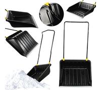 KADAX Spazzaneve grande pala da neve con manico ergonomico in metallo, lama in plastica con rivestimento in alluminio, canovaccio (nero/74 cm di larghezza)