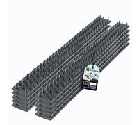KADAX Spine per piccioni, 5 m, in plastica, spine contro uccelli, gatti, repellenti per uccelli, piccioni, piccioni, piccioni per balconi, piccioni (10 pezzi, grigio)