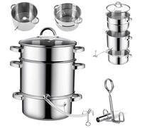 KADAX Spremiagrumi a vapore, 8 l, in acciaio inox con coperchio in vetro, spremiagrumi lavabile in lavastoviglie, per tutti i piani cottura, adatto anche a induzione (argento)