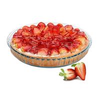 KADAX Stampo in vetro trasparente per torta reale, robusto stampo per torte con fondo spesso, adatto per fornelli elettrici e a gas, per pizza (diametro 28 cm)