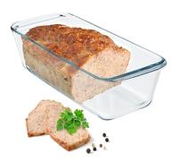 KADAX Stampo in vetro trasparente per torte veresche, robusto stampo con fondo spesso, adatto per fornelli elettrici e a gas, per pizza (lunghezza 28 cm)
