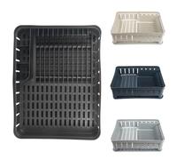 KADAX Stender rettangolare da cucina con portaposate, scolapiatti con vassoio di drenaggio, scolapiatti per la cucina, scolapiatti (Nero)