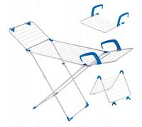 KADAX Stendibiancheria Multifunzione 3 in 1, Stendibiancheria da Pavimento in Acciaio con Design Modulare, Stendino Pieghevole da Ringhiera (Bianco)