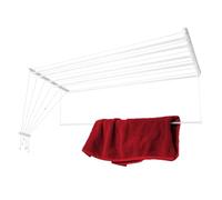 KADAX Stendibiancheria da soffitto 6 x 140 cm, salvaspazio per il montaggio a soffitto, asciugatrice per soffitto, stendibiancheria da soffitto in acciaio (bianco)