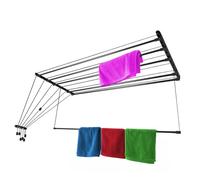 KADAX Stendibiancheria Da Soffitto 6x180 Cm, Stendibiancheria Salvaspazio Per Montaggio A Soffitto In Acciaio Nero
