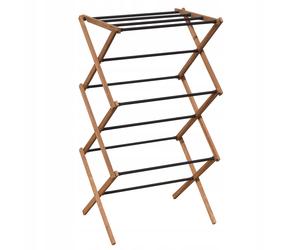 KADAX stendibiancheria "Ferrara", asciugatrice in acciaio inox e legno