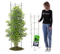 KADAX Supporto per fiori 120 cm, 3 pezzi, supporto per piante in metallo rivestito, supporto a spirale per piante rampicanti, torce in metallo per pomodori