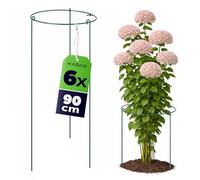 KADAX Supporto per fiori, altezza 90 cm, 6 pezzi, supporto per piante in acciaio verniciato a polvere, supporto per ortensie e peonie, supporto per ortensie (rotondo)