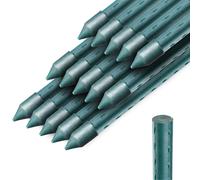 KADAX Supporti in Acciaio Plasticato, Sostegni per Pomodori, Bastoncini di Supporto per Piante Rampicanti, Pali per Orto e Giardino (15, 120 cm x 16 mm)