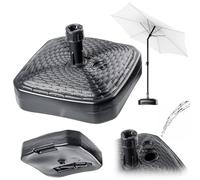 KADAX Supporto per ombrelloni, supporto rotondo per ombrelloni, riempibile con sabbia acqua o ghiaia, supporto in plastica per giardino, terrazza, spiaggia (versione 2 quadrati, antracite)