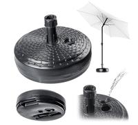 KADAX Supporto per ombrelloni, supporto rotondo per ombrelloni, riempibile con sabbia acqua o ghiaia, supporto in plastica per giardino, terrazza, spiaggia (versione 2 rotonda, antracite)