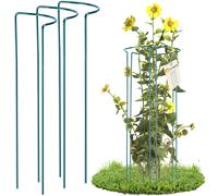 Vaso, 3 pezzi, supporto per piante in acciaio, traliccio semicircolare, 60 cm