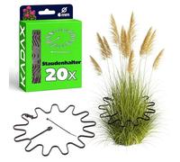 KADAX Supporto per piante perenni, Ø 21 cm, in set da 20 pezzi, rotondo con fascetta, supporto per ortensia, supporto per ortensia, supporto per fiori (marrone)