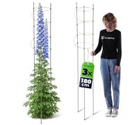 KADAX Supporto per piante perenni, 180 cm, 3 pezzi, supporto per fiori in metallo rivestito, spirale per piante perenni, fiori e piante alte in giardino, supporto per pomodori
