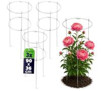 KADAX Supporto per piante perenni, altezza 90 cm, 3 pezzi, supporto per piante in acciaio verniciato a polvere, supporto per ortensie, traliccio per piante perenni