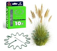 KADAX Supporto per piante perenni, diametro 21 cm, set da 10 pezzi, con fascetta, supporto per ortensia, supporto per ortensia, supporto per fiori (verde)