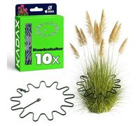 KADAX Supporto per piante perenni, rotondo, Ø 21 cm, in set da 10 pezzi, in plastica, supporto per piante, supporto per ortensie e peonie, supporto per ortensie e piante (verde)