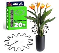 KADAX Supporto per piante perenni, rotondo, Ø 21 cm, in set da 20 pezzi, supporto per piante in plastica, supporto per ortensie e peonie, supporto per ortensie e piante (nero)
