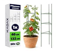 KADAX Supporto per piante rampicanti, 132 x 30 cm, 1 pezzo, torre di pomodoro con 50 clip per piante rampicanti, supporto per piante in metallo con rivestimento in plastica, supporto per piante