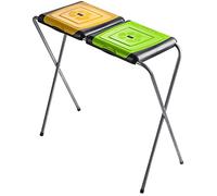 KADAX Supporto per Raccolta differenziata, Stabile Supporto per Sacchi della Spazzatura con Coperchio in plastica, Supporto per Sacchi della Spazzatura, Contenitore per Sacchetti (Doppio v2)