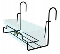 KADAX Porta del Vaso di Fiori ringhiere, Balcone, terrazza, Fiore, Interno ed Esterno, Supporto per Piante, Supporto di pianta in Acciaio, Supporto per Floreali con Gancio, Nero (Larghezza: 14 cm)