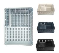 KADAX Supporto rettangolare da cucina con portaposate, scolapiatti con scolapiatti per cucina, scolapiatti (grigio chiaro)