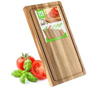 KADAX Tagliere rettangolare in rovere, tagliere da cucina in 5 diverse misure, tagliere in legno con scanalatura per succo, tagliere per formaggio, tagliere per la colazione (24 x 40 cm)