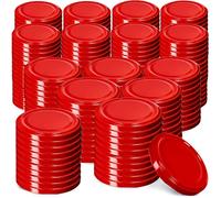 KADAX Tappo a vite Ø 82 mm, coperchio twist-off in metallo, coperchio di ricambio per barattoli e barattoli in vetro con 6 tacche (200 pezzi, rosso)