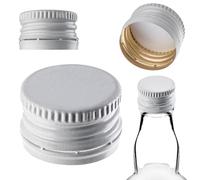 KADAX Tappo a vite 28 x 18 mm per bottiglie, tappo a vite in alluminio, tappo a vite per bottiglie di vino, succhi e liquori (bianco, 100 pezzi)