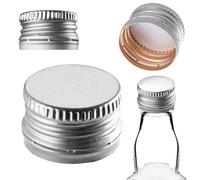 KADAX Tappo a vite 28 x 18 mm per bottiglie, tappo a vite in alluminio, tappo a vite per bottiglie di vino, succhi e liquori (argento, 100 pezzi)